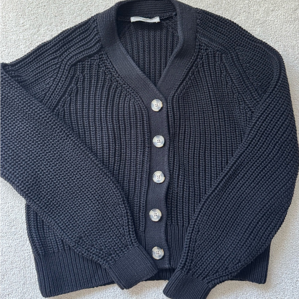 Everlane Black Button-Up Cardigan